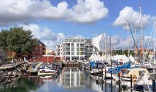 Apartmenthaus Hafenspitze Ap. 24, Pier 24, Blickrichtung offene See/Binnenhafen Nord