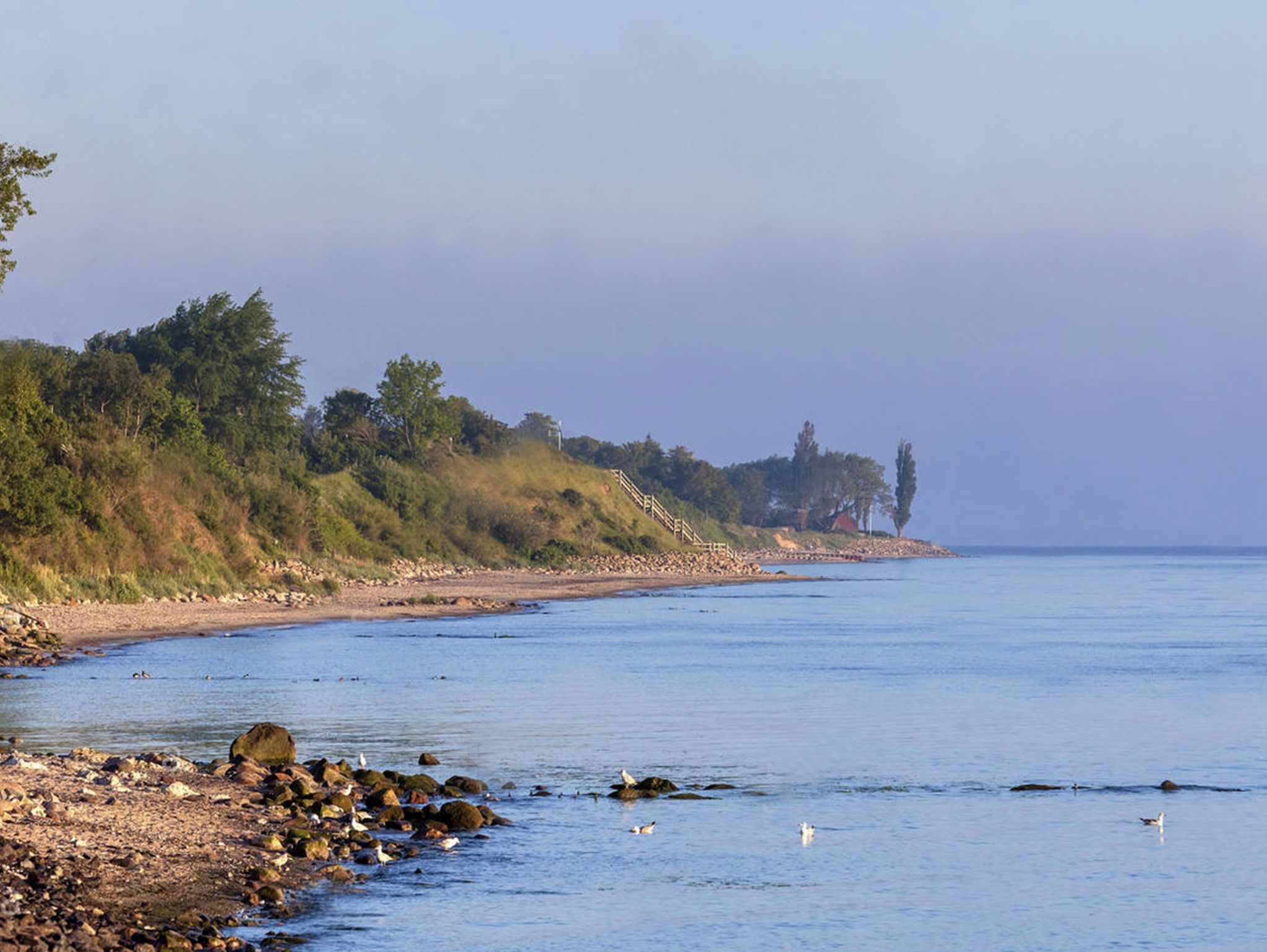 Naturstrand neben dem Hafen 100m vom Haus