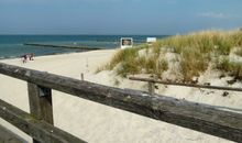 Blick von der Seebrücke zum Strand