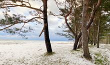 Baaber Strand mit Schneedecke