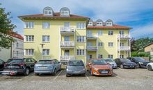 Die Rückseite der Appartementanlage Strandschlösschen