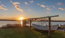 Sonnenuntergang an den alten Kahnstellen in Maasholm