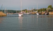 Blick vom Bootssteg Richtung Hafen Seedorf