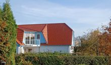 Blick auf die Ferienwohnung An den Boddenwiesen II im OG