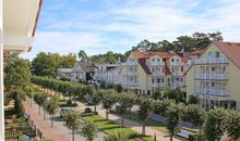 Ausblick vom Balkon zur Strandstraße