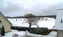 Aussicht vom Balkon im Winter