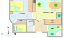 Der Grundriss der Wohnung