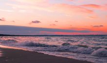 Der Strand von Binz in der Abenddämmerung