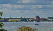 Blick auf den Strelasund und Stralsund