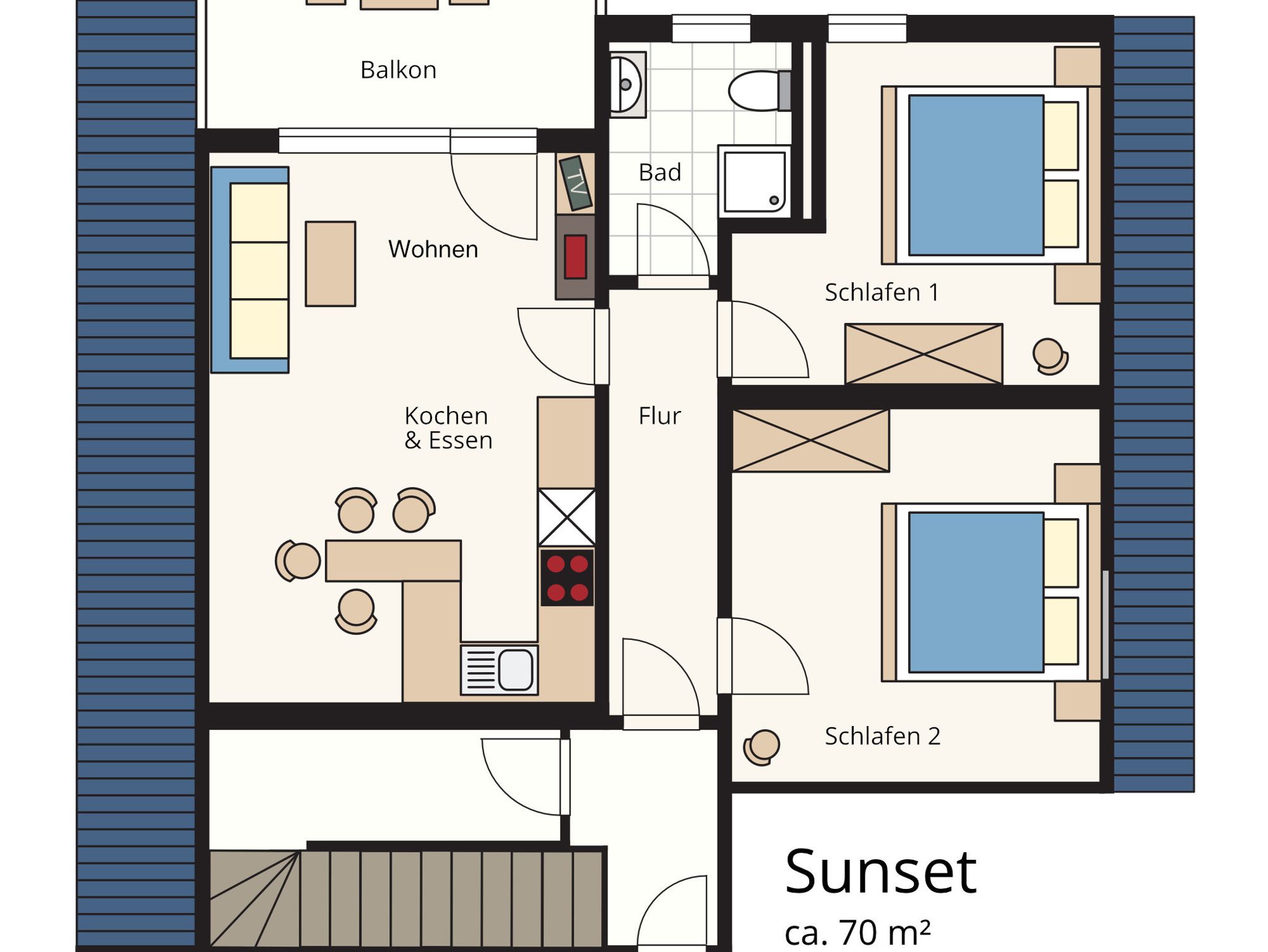 Reet - Meerblick - Terrassenwohnung Sonnenkliff EG